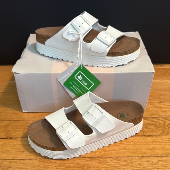 Birkenstock Shoes - Birkenstock Papillio Vegan Arizona Grooved White